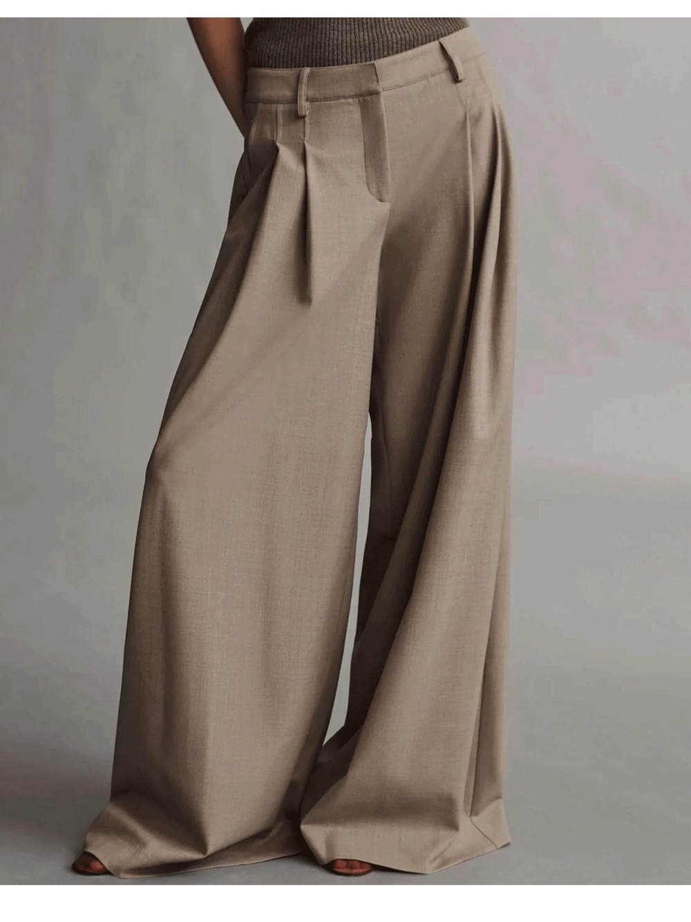 TWP New Didi Wide Leg Trousers in Sandstone Brown 8